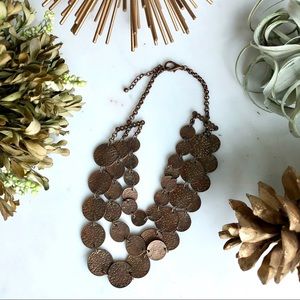Bronze statement coin necklace